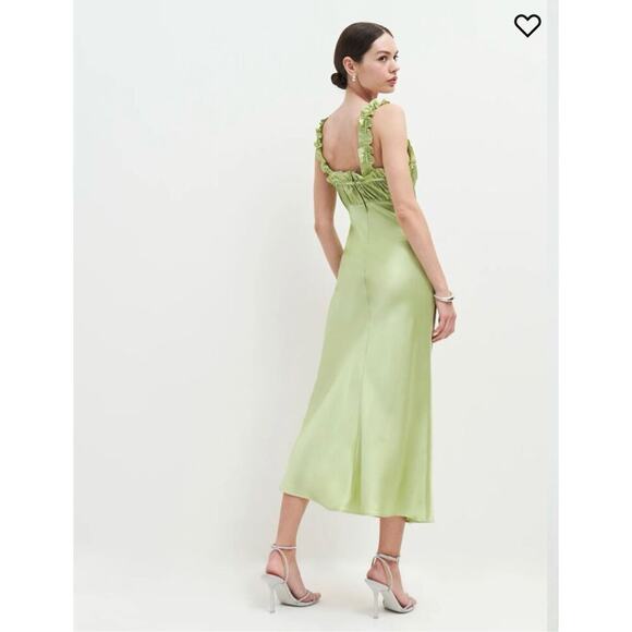 Reformation Erdem Silk Midi Dress Yucca L - Picture 7 of 8